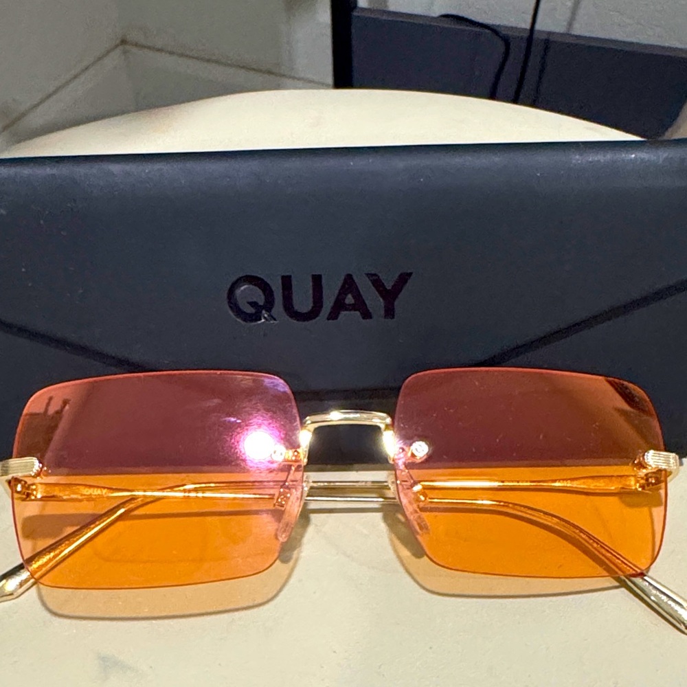 Quay Australia Bold Pink and Orange Sunglasses